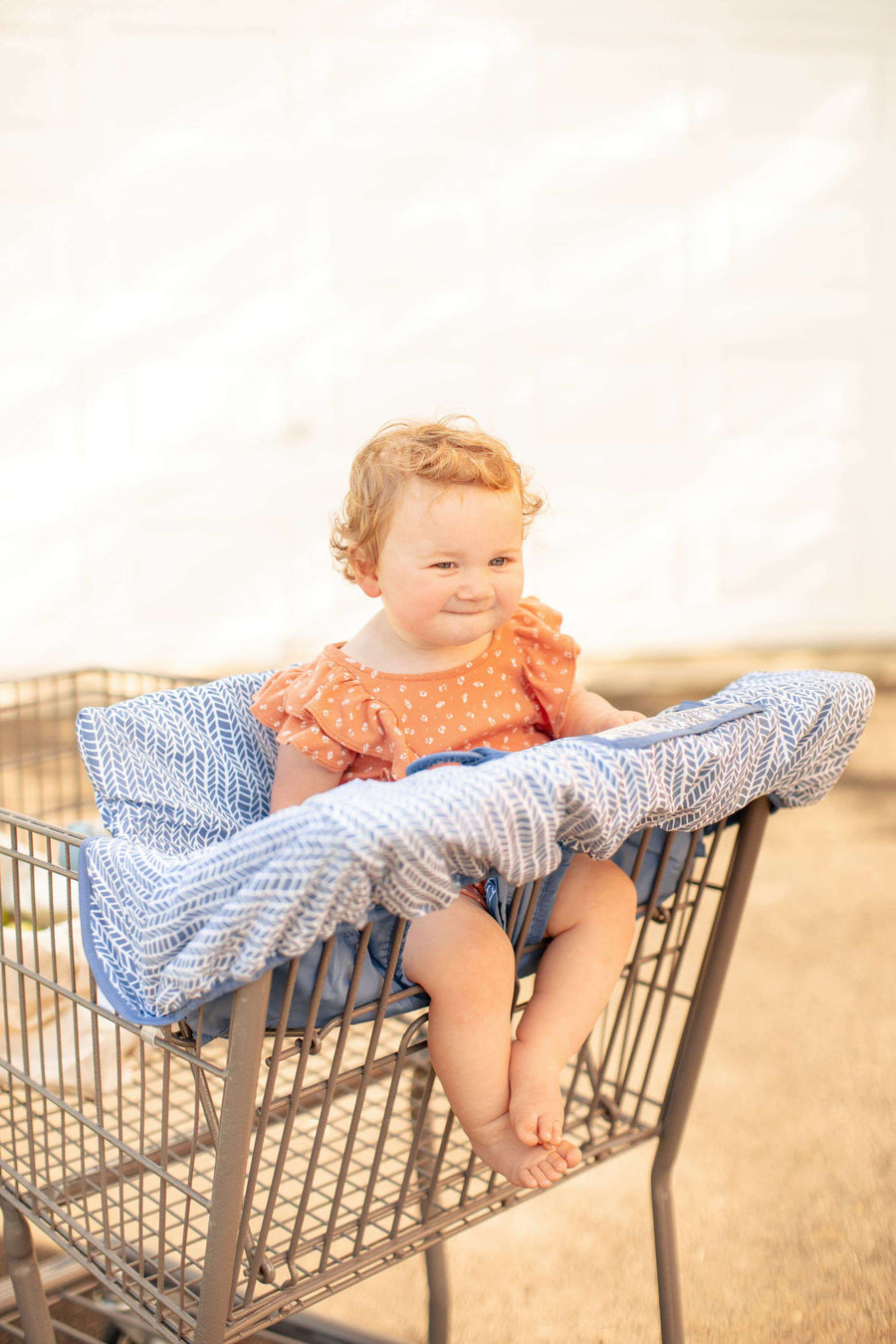 Baby Shopping Cart Cover - Blue Little Arrows Design