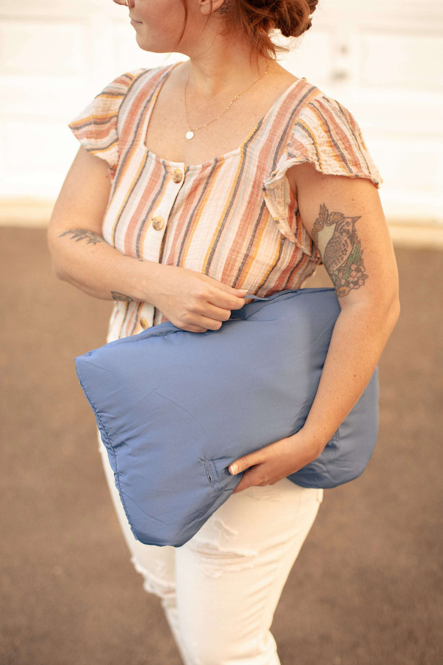 Baby Shopping Cart Cover - Blue Little Arrows Design