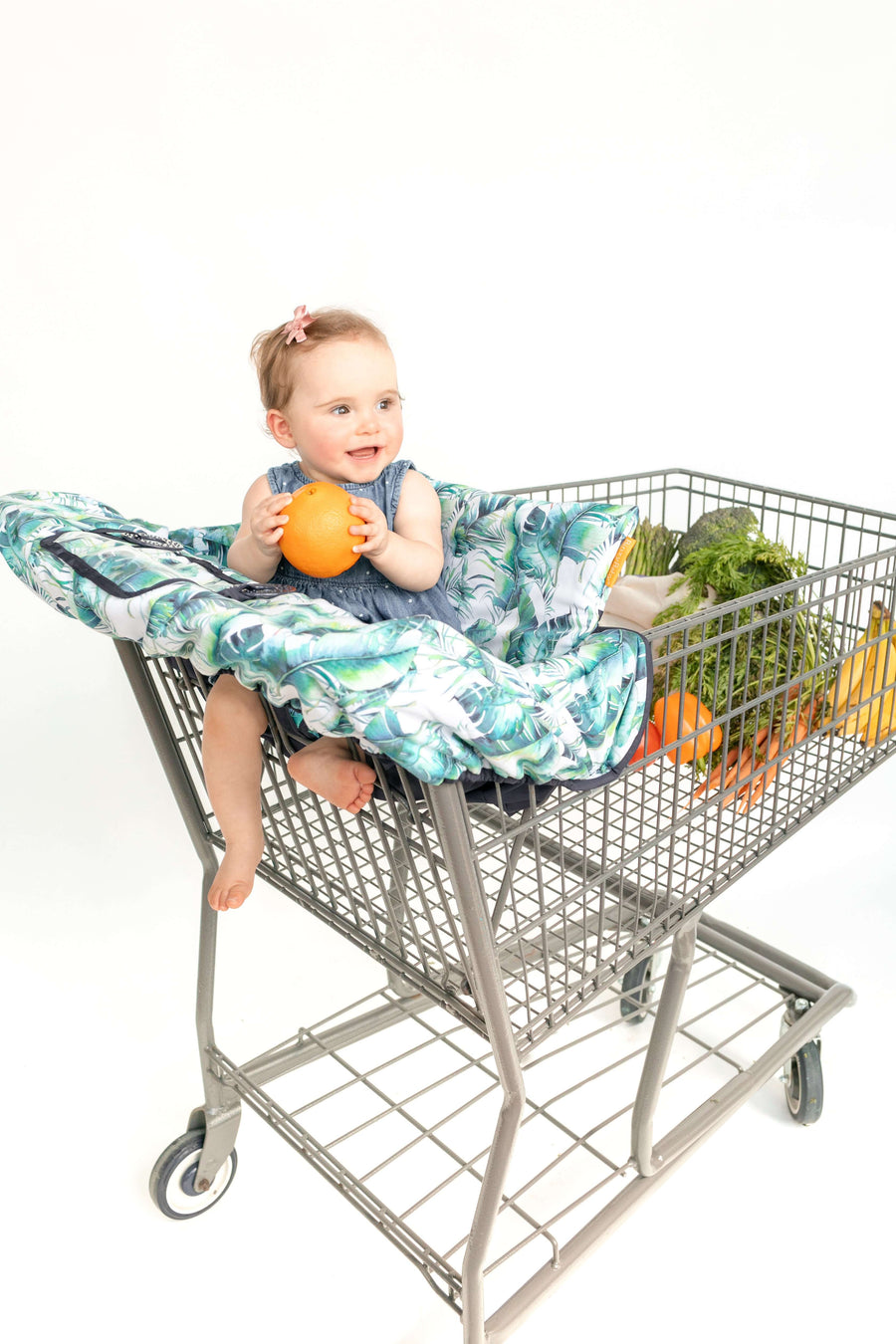 Baby Shopping Cart Cover - Tropical Day Leaf Print