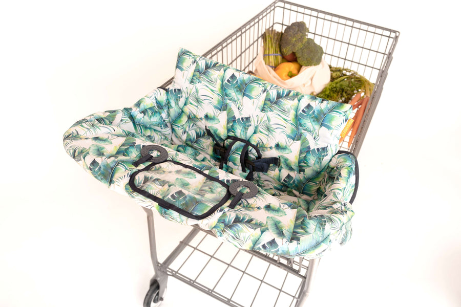 Baby Shopping Cart Cover - Tropical Day Leaf Print