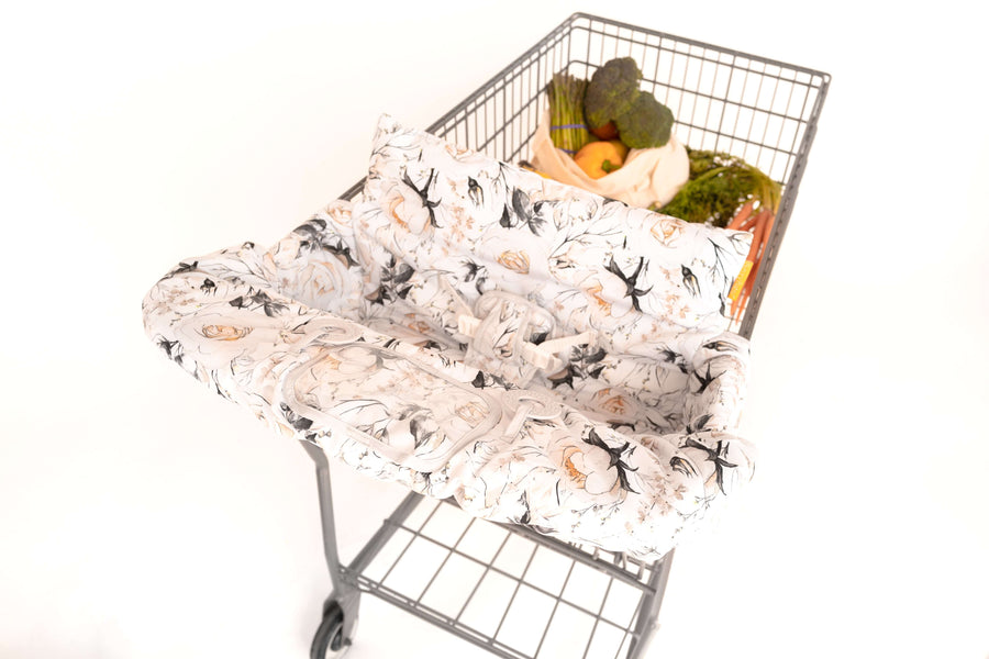 Baby Shopping Cart Cover - Coming Up Roses Beautiful Floral Print