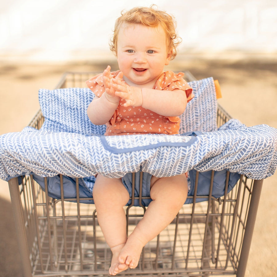 Baby Shopping Cart Cover - Blue Little Arrows Design