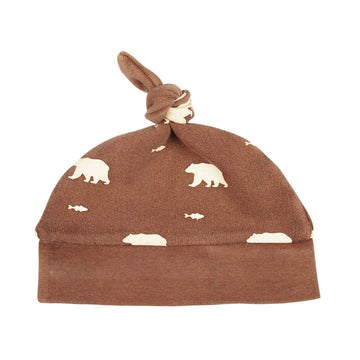 Organic Cozy Knotted Hat - Latte Bear