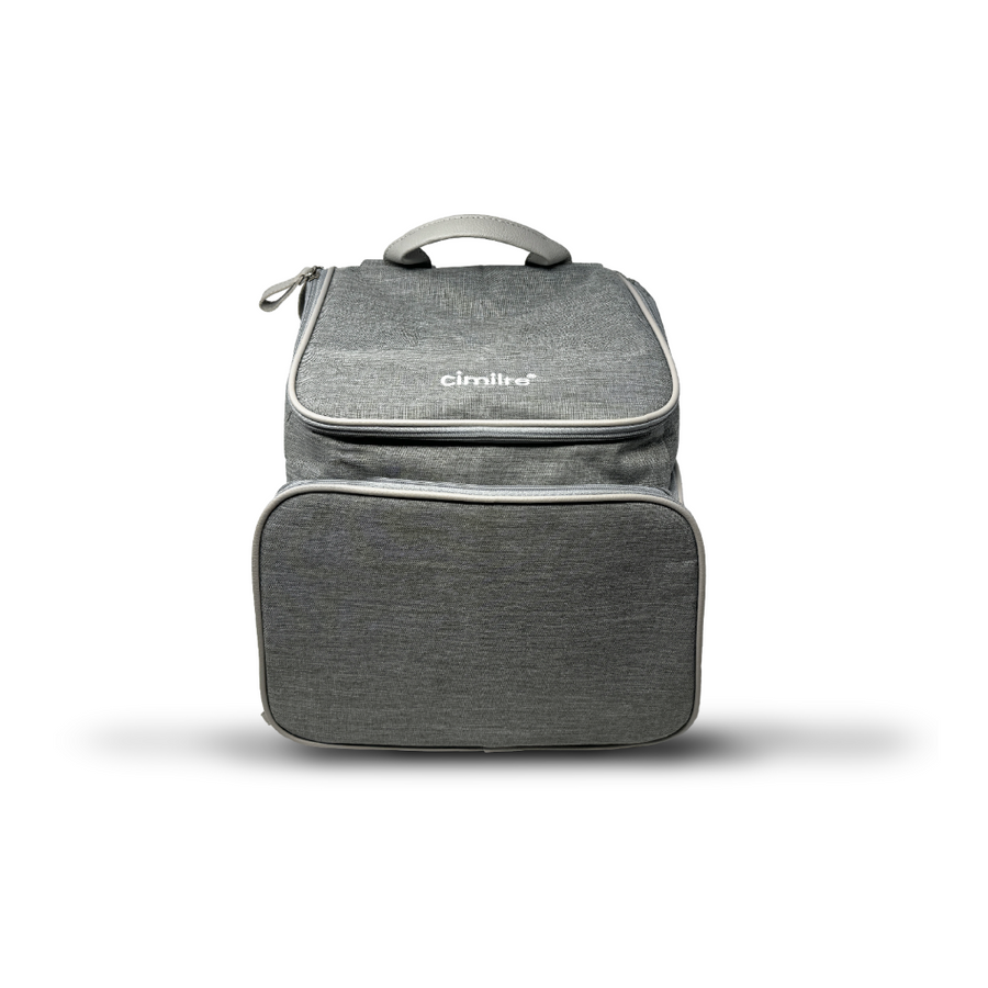 Gray cooler bag with 'Cool Lite' branding on a white background