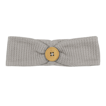 Pique Button Headband - Fog