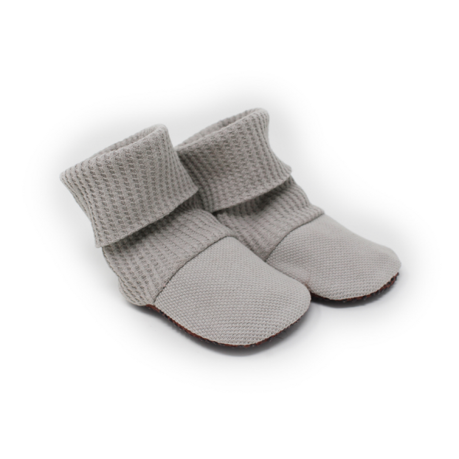 Pique Baby Booties - Fog