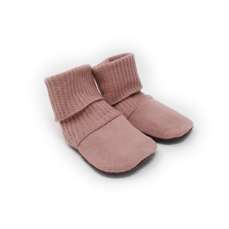 Pique Baby Booties - Mauve