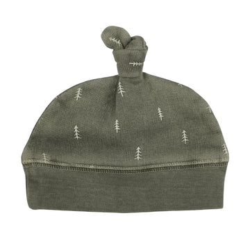 Organic Cozy Top Knot Hat - Hunter Tree