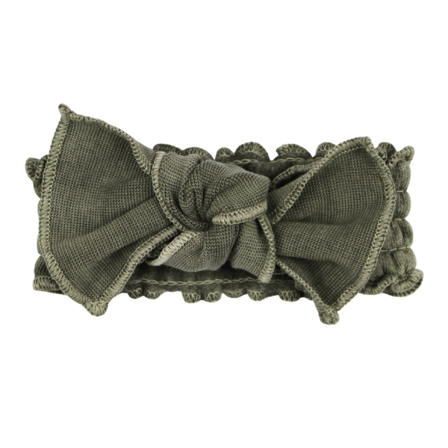 Cozy Smocked Tie Headband - Hunter