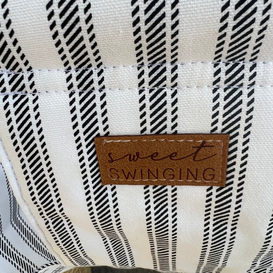 Indoor Baby/Child Swing - Wide Black Ticking Stripe