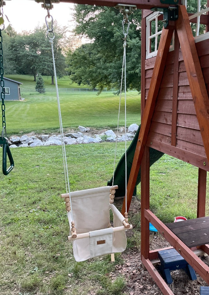 Premium Outdoor High Back Baby/Child Swing - Wheat