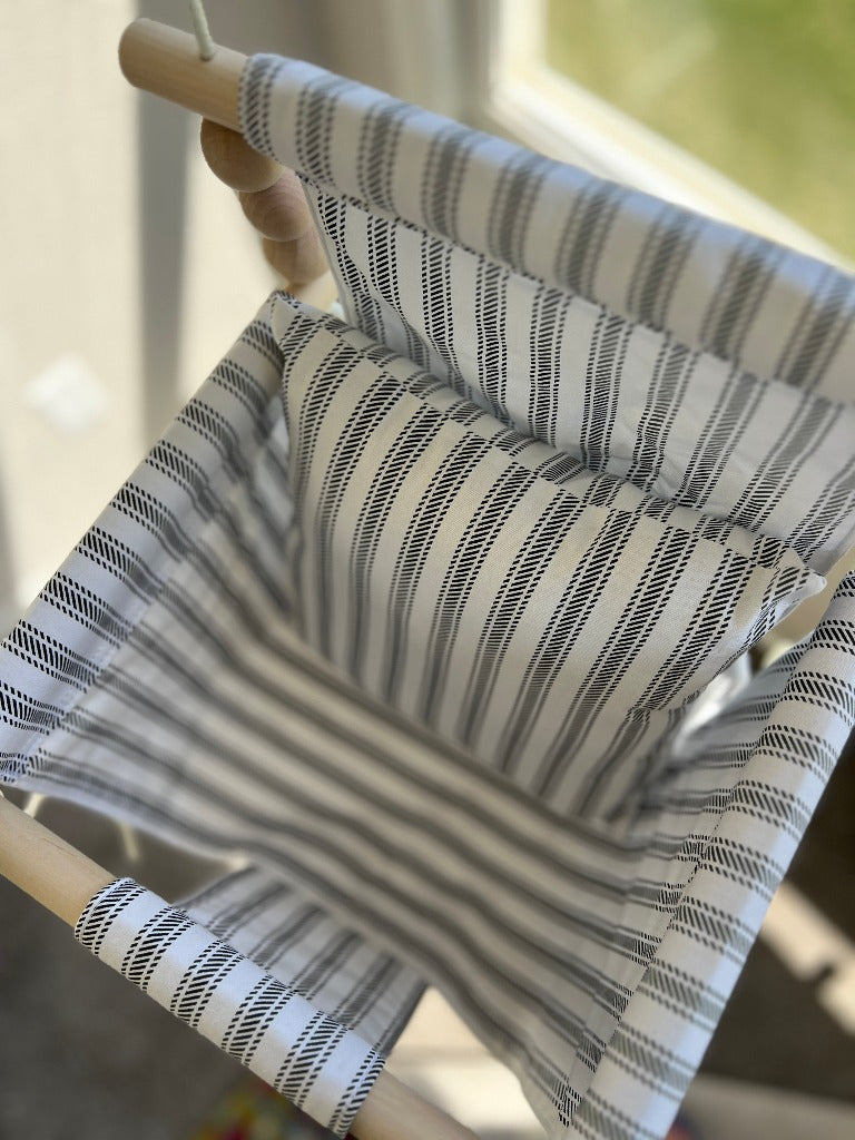 Indoor Baby/Child Swing - Wide Black Ticking Stripe