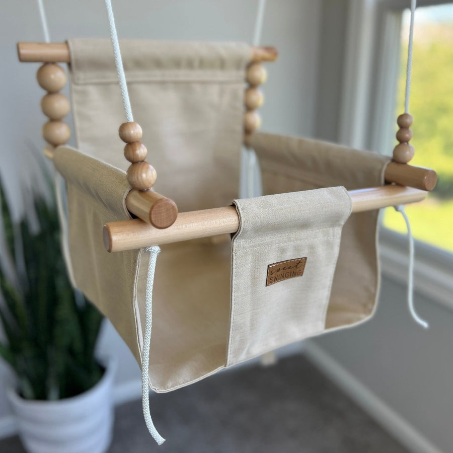 Premium Outdoor High Back Baby/Child Swing - Wheat