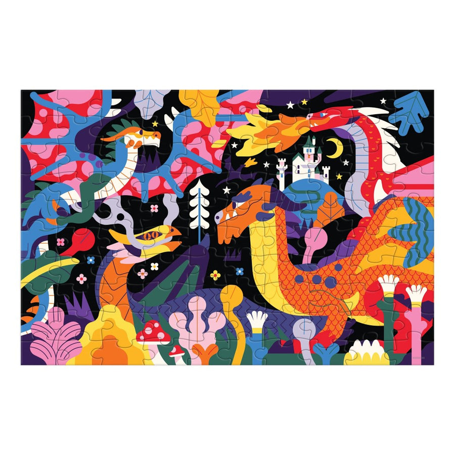 100 Piece Glow in the Dark Puzzle - Dragons