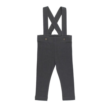 Organic Suspender Pants - Charcoal