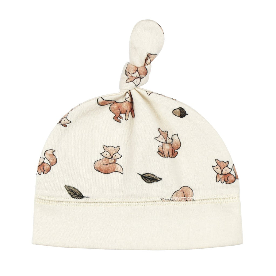Organic Banded Top-Knot Hat - Foxy
