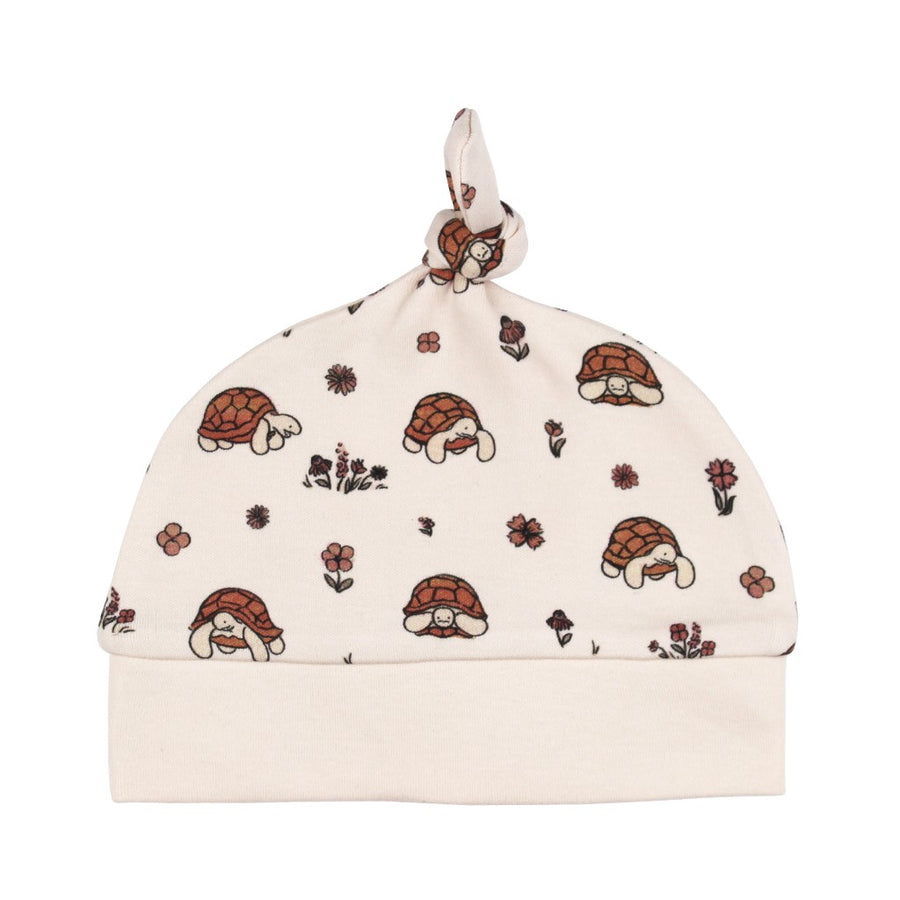 Organic Banded Top-Knot Hat - Tiny Tortoise