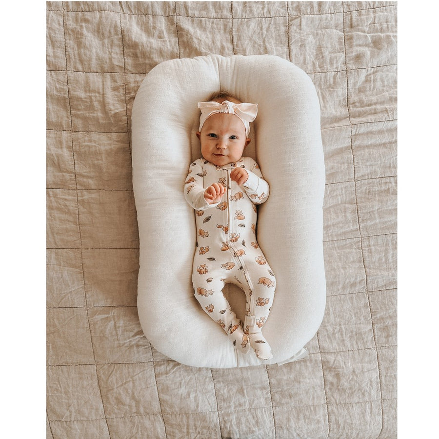 Organic 2-Way Zipper Footie - Foxy