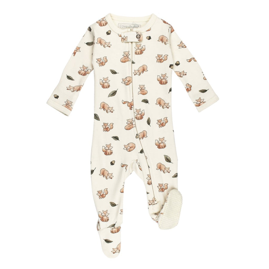 Organic 2-Way Zipper Footie - Foxy
