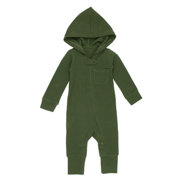 Organic Thermal 2-Way Zipper Romper - Forest