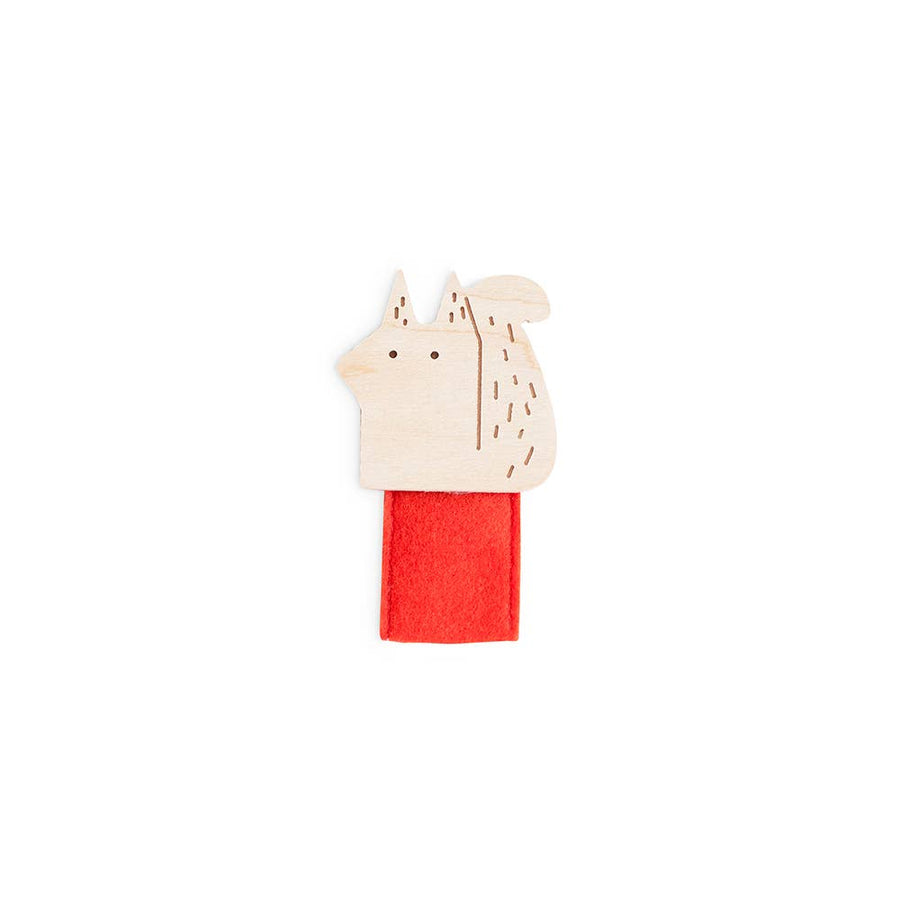 Birch + Felt Finger Puppet - Squirrel