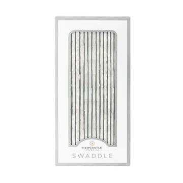Bamboo Muslin Swaddle - Sage Green Stripe