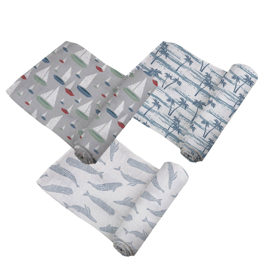 Bamboo Muslin Swaddle 3 Pack - Ocean Tides