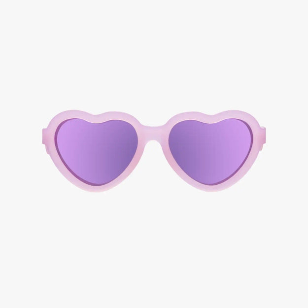 Baby and Kids Heart Polarized Sunglasses - Frosted Pink/Mirrored Lens