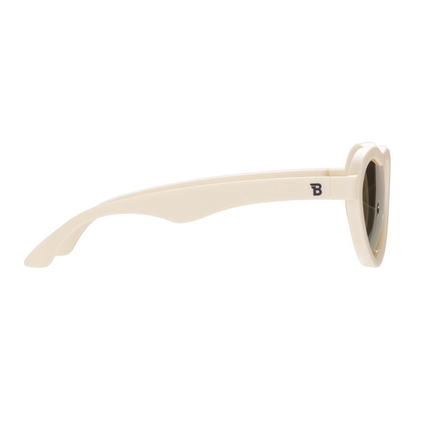 Baby and Kids Heart Polarized Sunglasses - Sweet Cream/Mirrored Lens