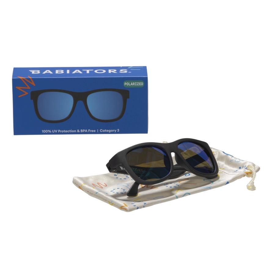 Baby and Kids Navigator Polarized Sunglasses - Jet Black/Mirrored Lens