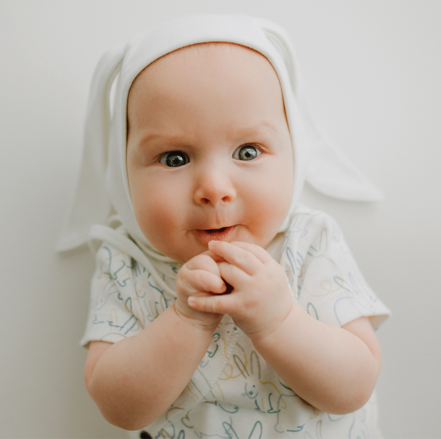 Organic Baby Bonnet with Bunny Ears