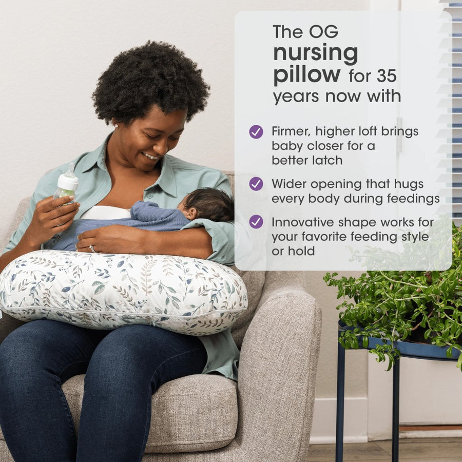 New Boppy Nursing Pillow - Beige Foliage