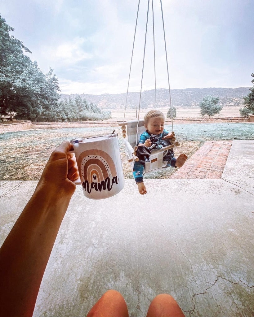 Indoor Baby/Child Swing - French Gray Buffalo Check