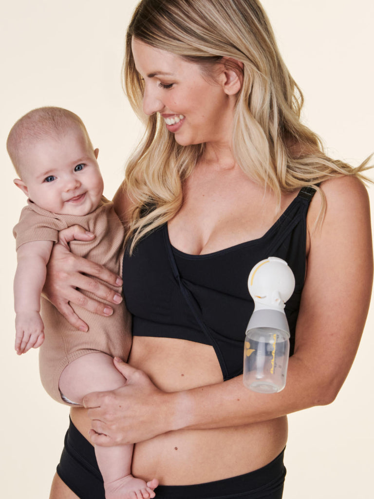 3-in-1 Pumping & Nursing Bra - Black