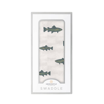 Bamboo Muslin Swaddle - Gone Fishing