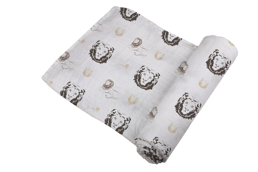 Bamboo Muslin Swaddle - Hear Me Roar Lion