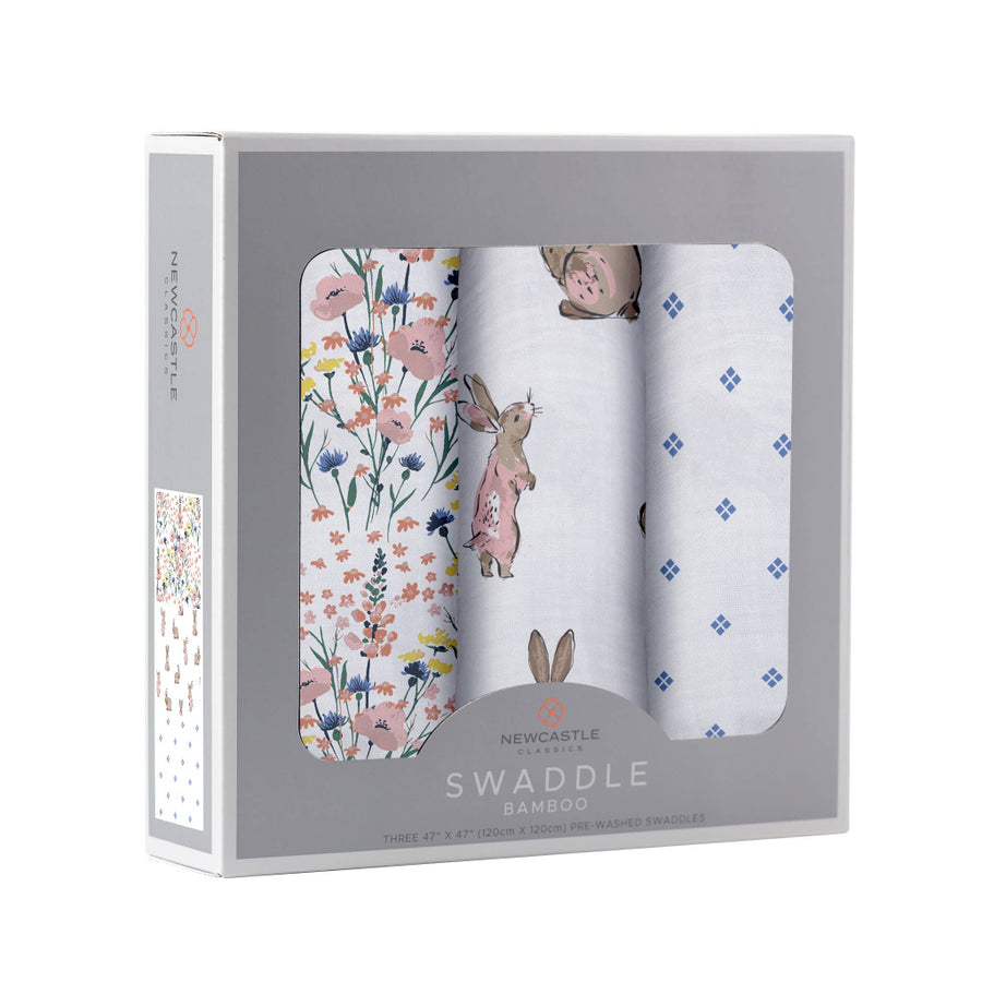 Bamboo Muslin Swaddles 3 Pack - Wildflowers