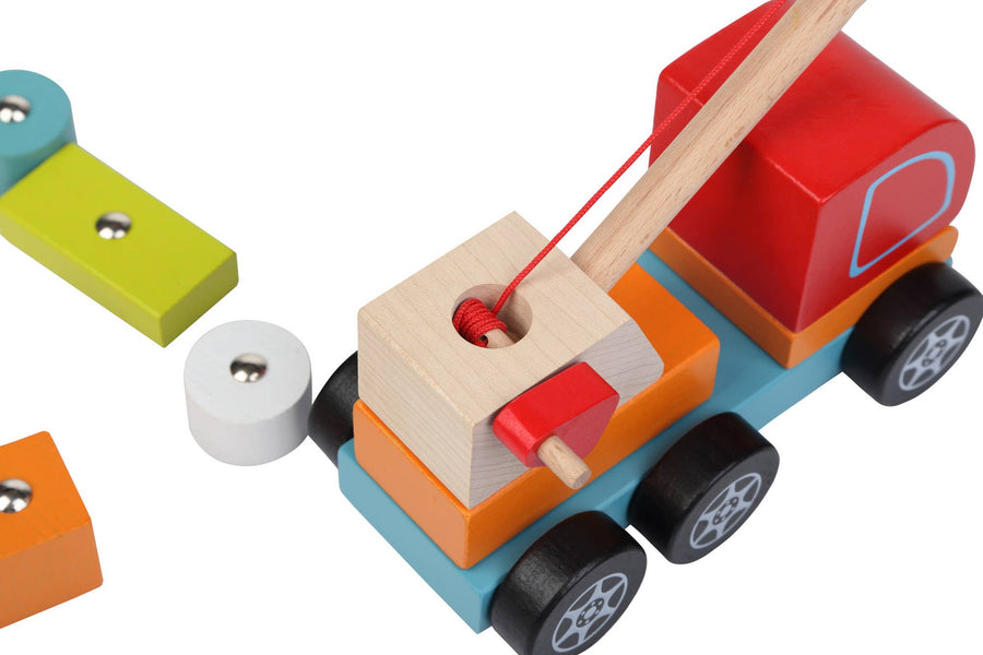 Wooden Magnetic Crane Truck