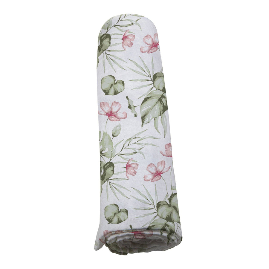 Bamboo Muslin Swaddle - Silver Pink Orchid