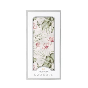 Bamboo Muslin Swaddle - Silver Pink Orchid