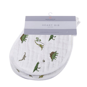 Cotton Burp Cloth/Heart Bibs Set of 2 - Dino Days