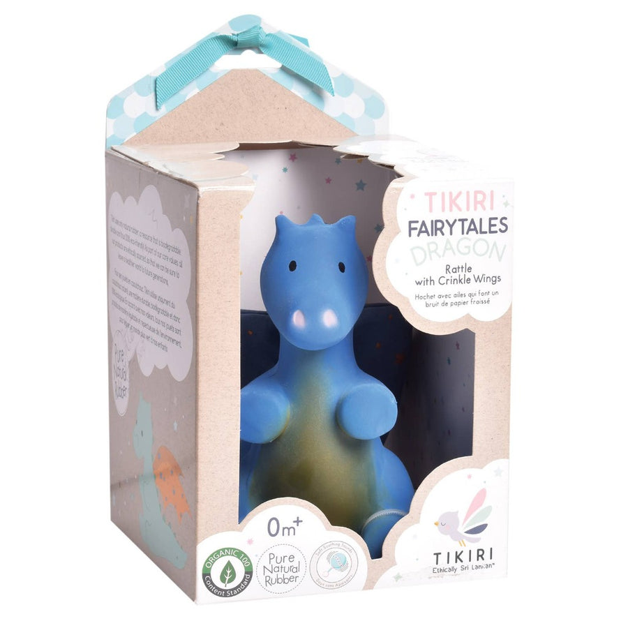 Baby Dragon Natural Rubber Rattle w/Crinkle Wings