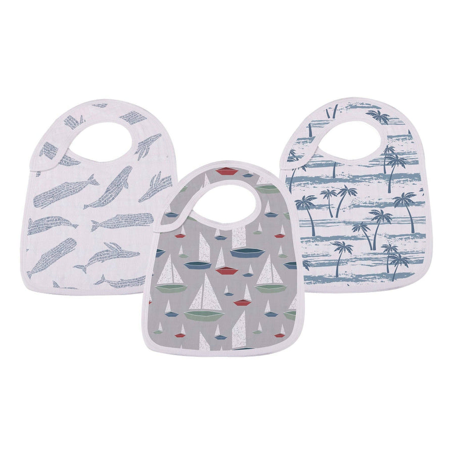 Bamboo Snap Bibs Set of 3 - Ocean Tides