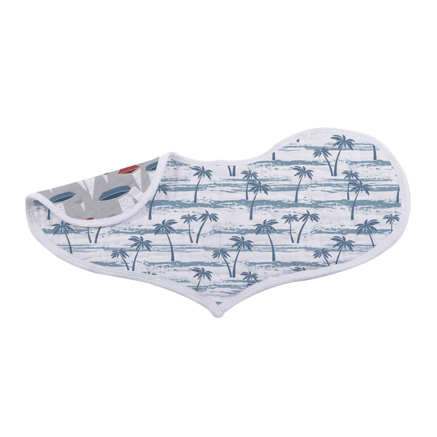 Bamboo Burp Cloth/Heart Bib Set of 2 - Ocean Tides