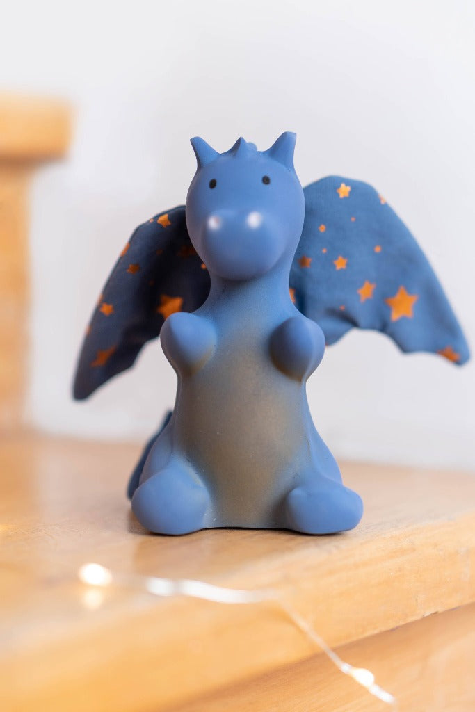 Baby Dragon Natural Rubber Rattle w/Crinkle Wings