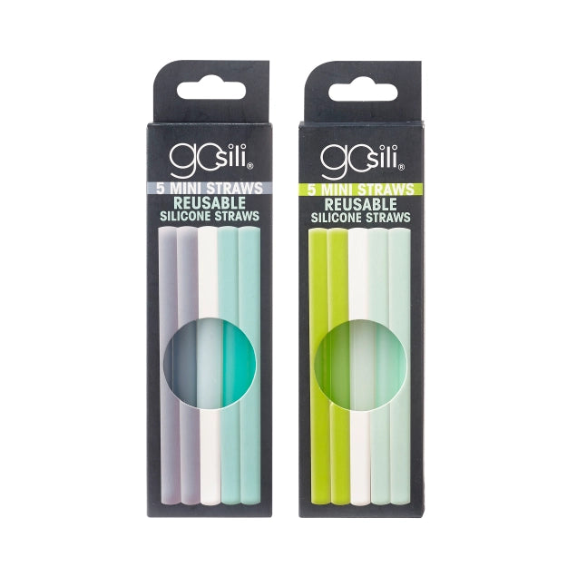 Reusable Mini Silicone Straw - 5 Pack