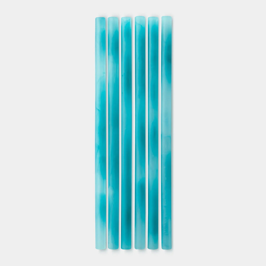 Reusable Silicone Ocean Straw - 6 Pack