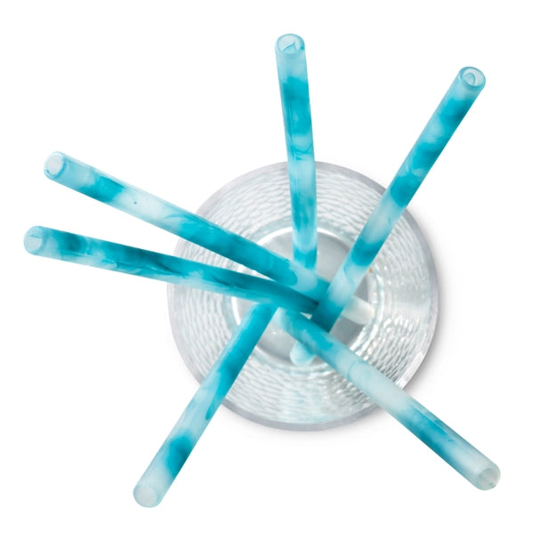 Reusable Silicone Ocean Straw - 6 Pack