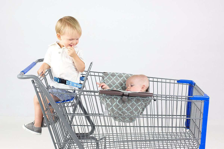 Baby Shopping Cart Hammock - Gray/Aqua