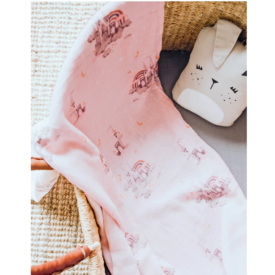 Organic Cotton Muslin Swaddle - Castle